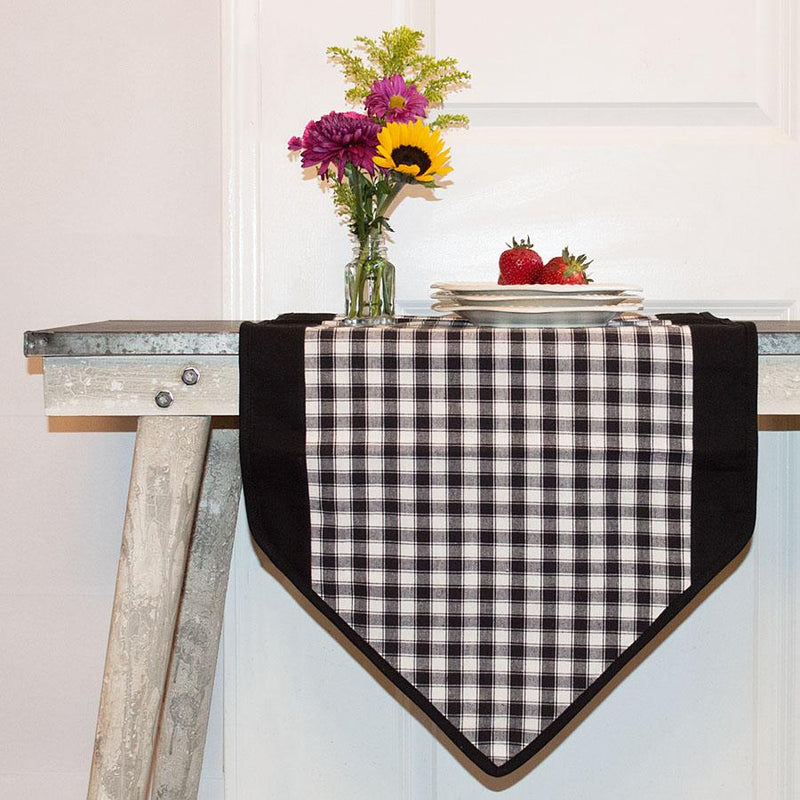 Farmhouse Check Table Runner - Retro Barn Country Linens