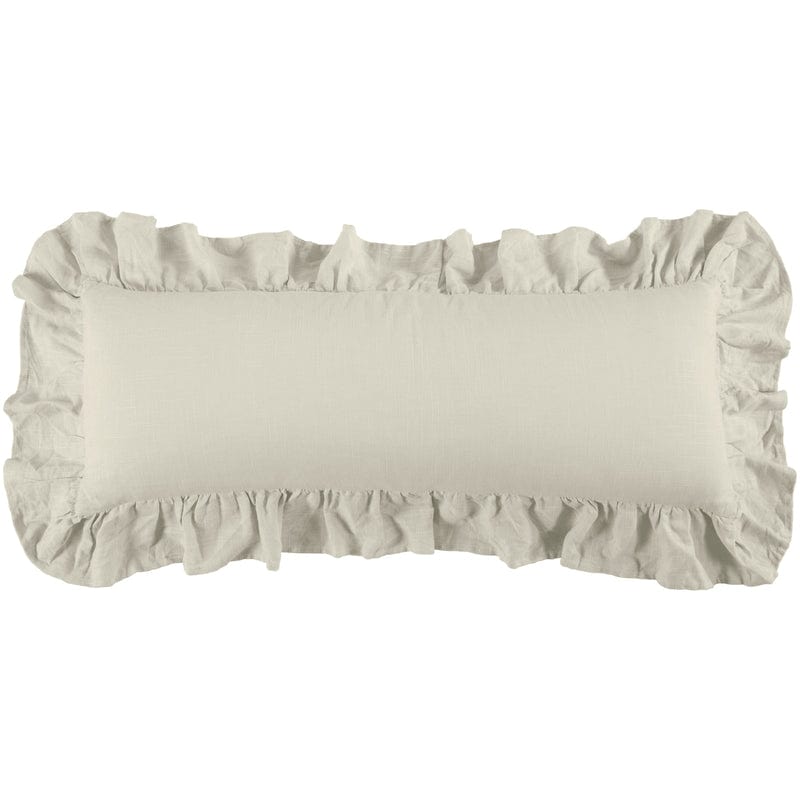 Luna Washed Linen Ruffled Lumbar Pillow