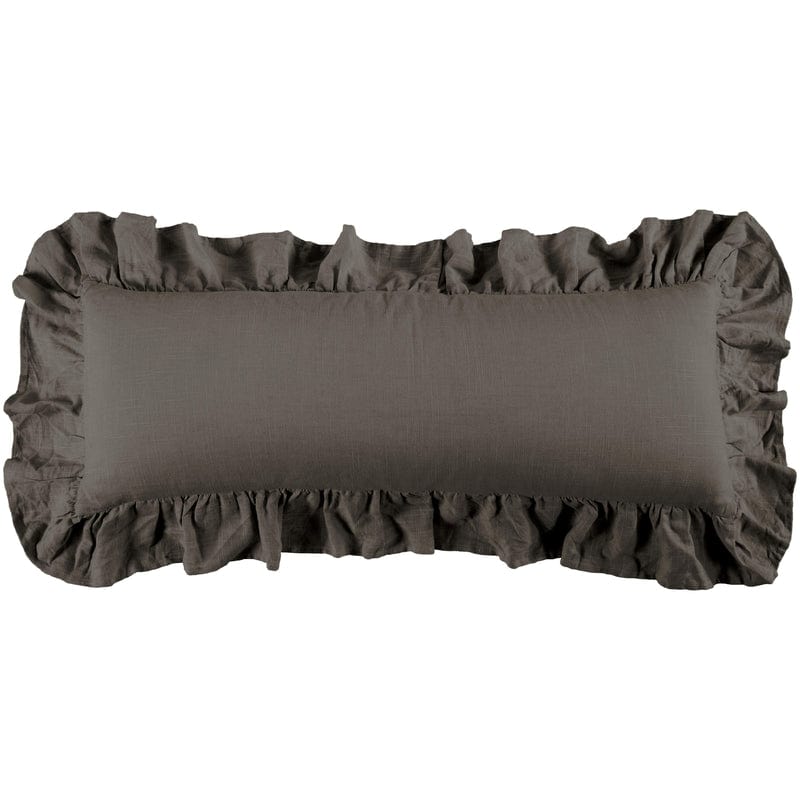 Luna Washed Linen Ruffled Lumbar Pillow