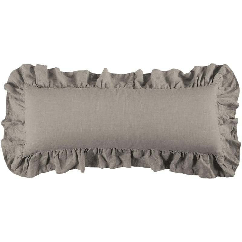 Luna Washed Linen Ruffled Lumbar Pillow