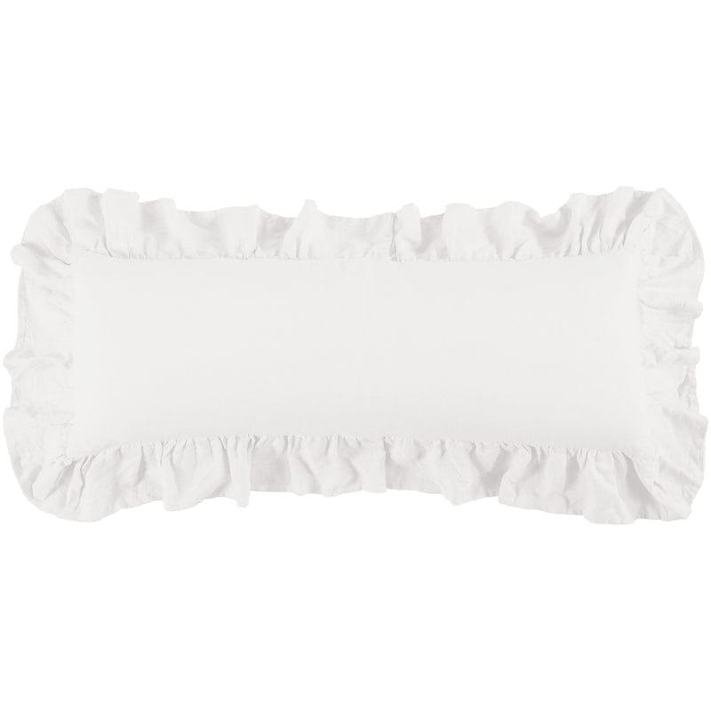 Luna Washed Linen Ruffled Lumbar Pillow