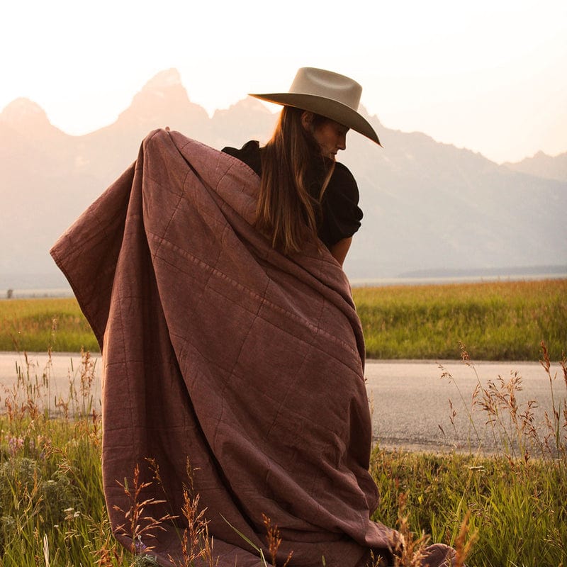 Stonewashed Garment Dyed Cotton Coverlet