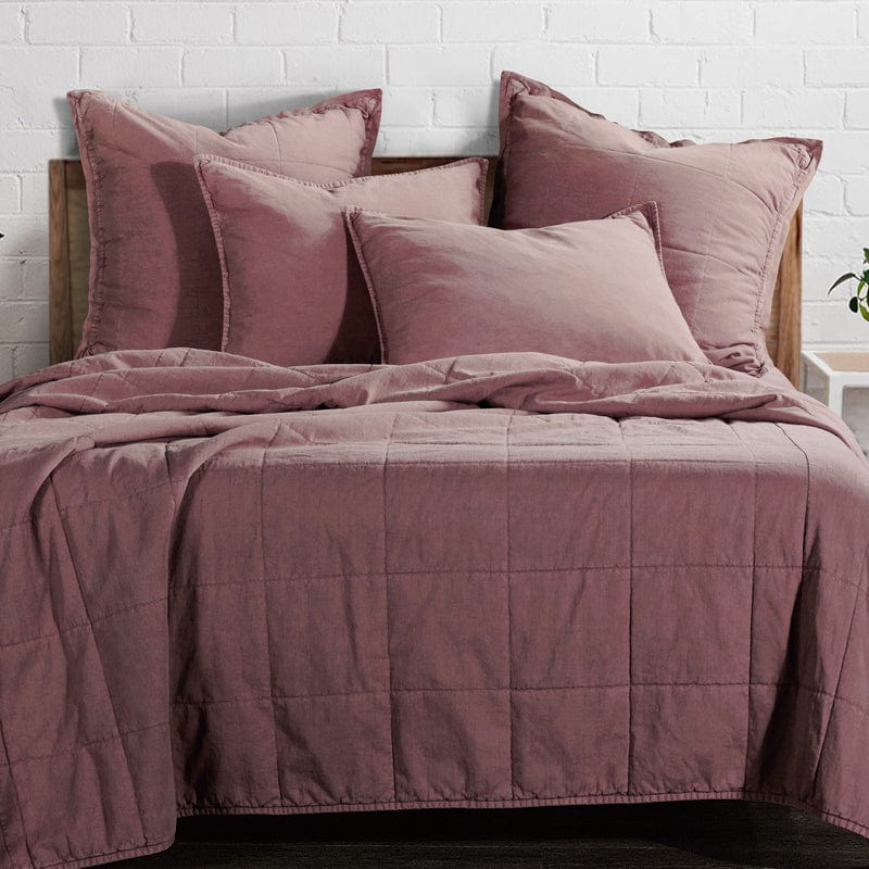 Stonewashed Garment Dyed Cotton Coverlet in Sarsaparilla