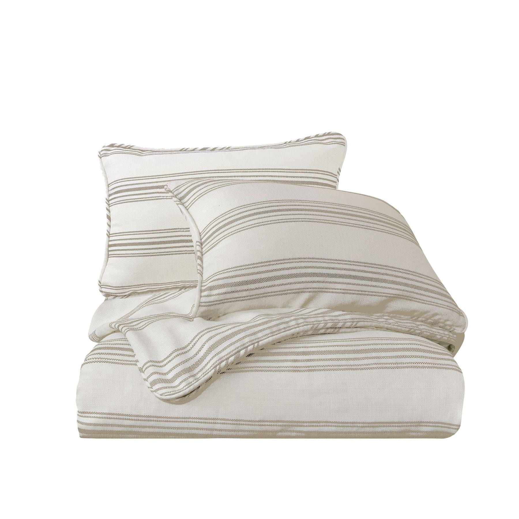 Prescott Stripe Duvet Cover Set in Taupe