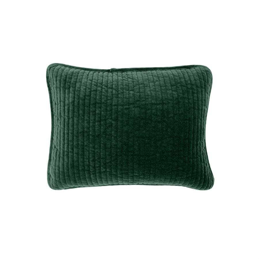 Stonewashed Cotton Velvet Boudoir Pillow Emerald