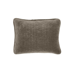 Stonewashed Cotton Velvet Boudoir Pillow Taupe