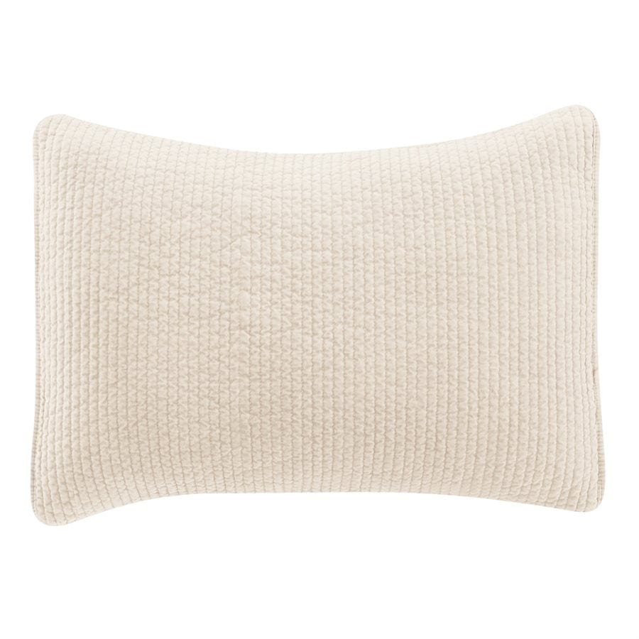 Stonewashed Cotton Velvet Pillow Sham Light Tan