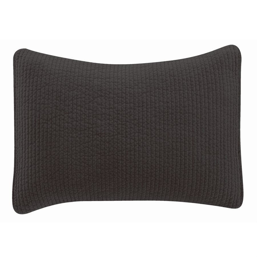 Stonewashed Cotton Velvet Pillow Sham Black