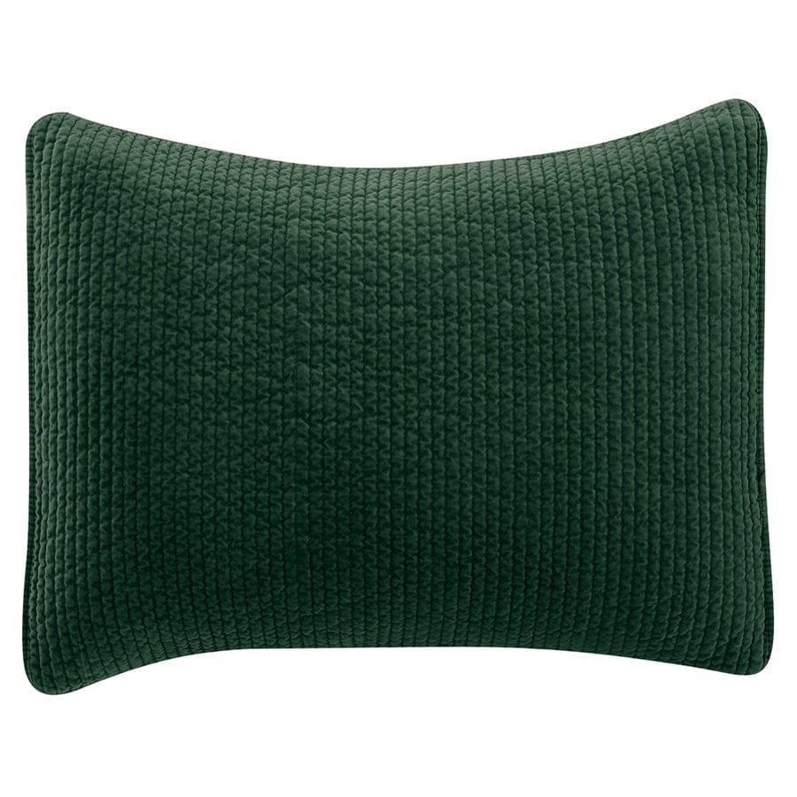 Stonewashed Cotton Velvet Pillow Sham Emerald