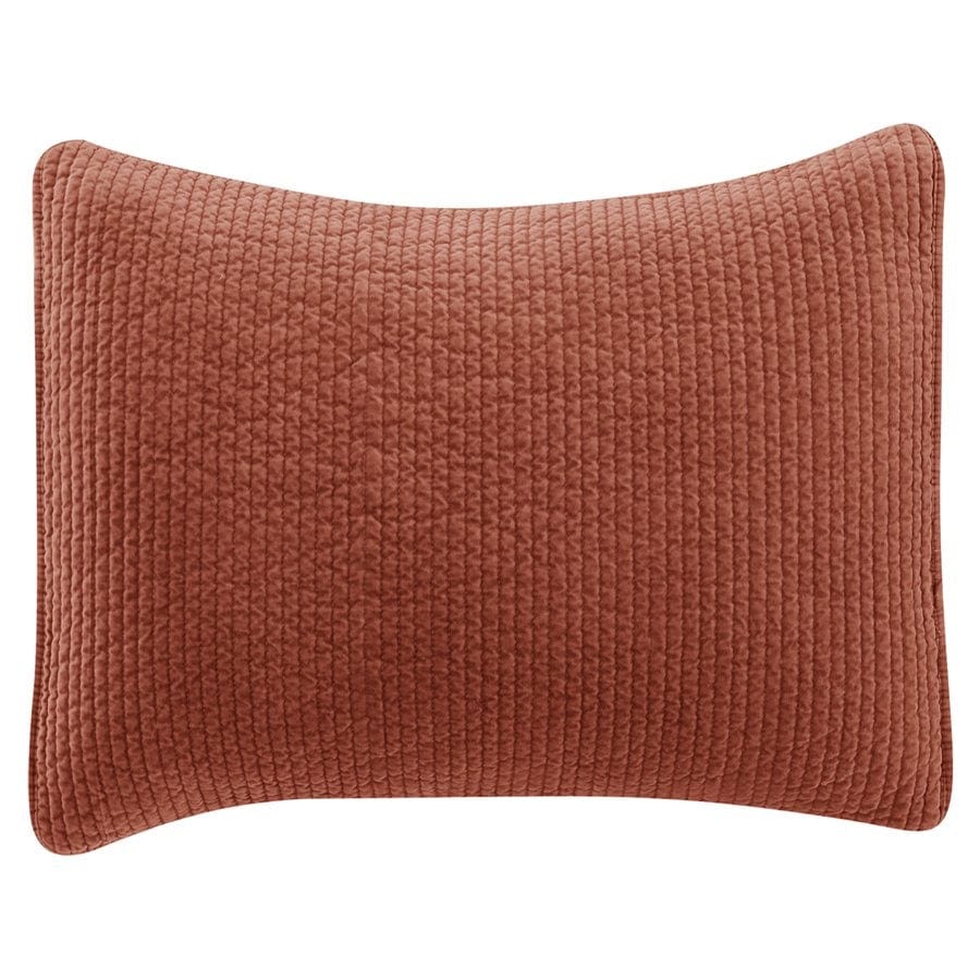 Stonewashed Cotton Velvet Pillow Sham Salmon