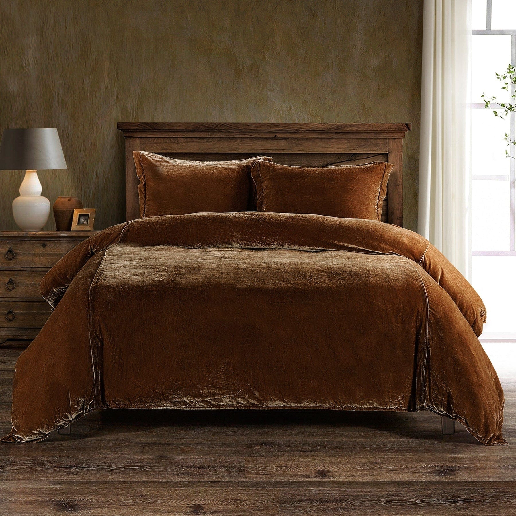 Stella Duvet Cover Set - Copper Brown