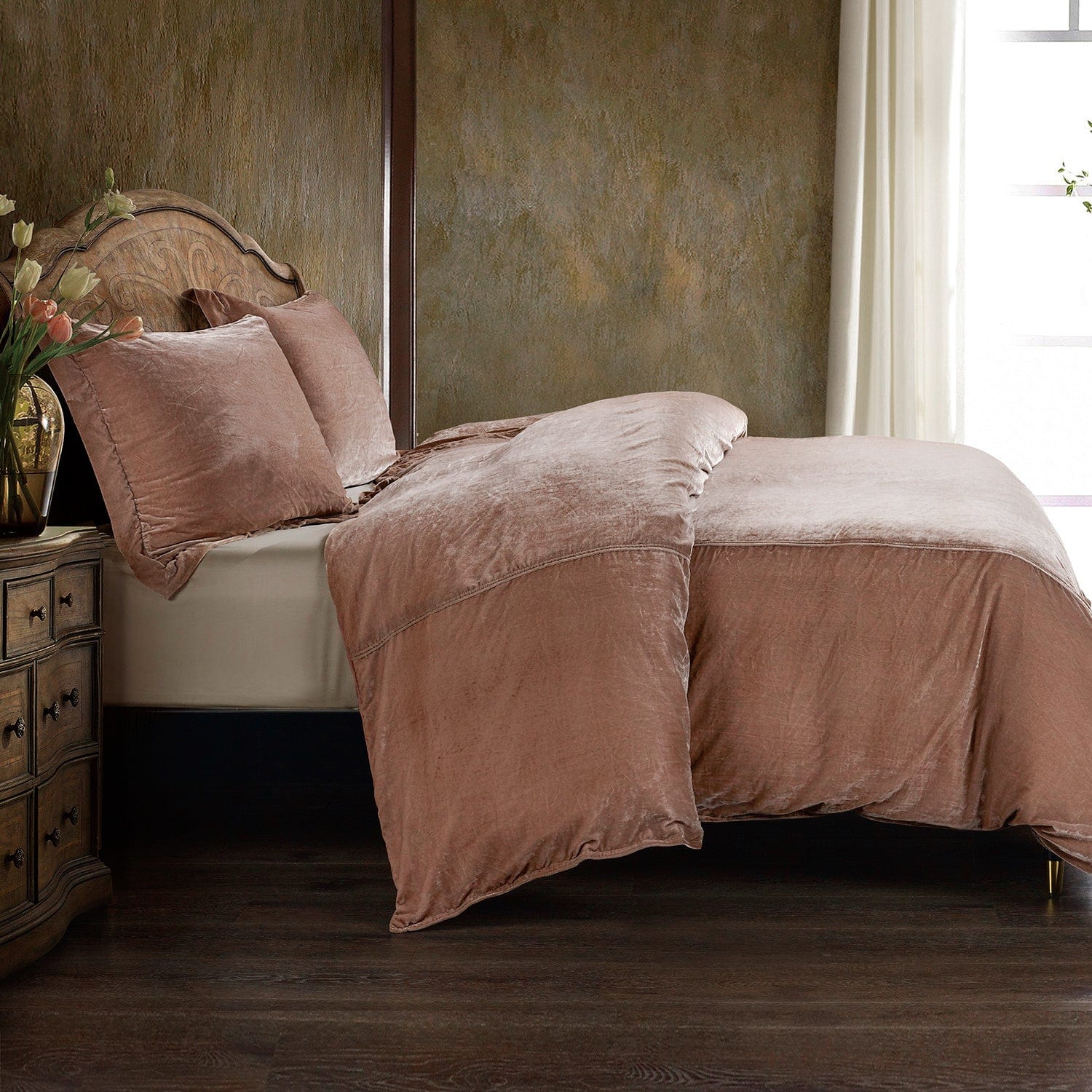 Stella Duvet Cover Set - Dusty Rose