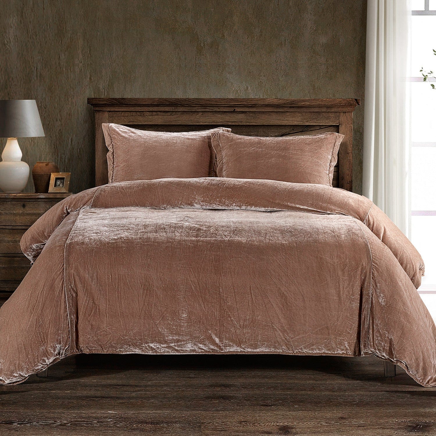 Stella Duvet Cover Set - Dusty Rose