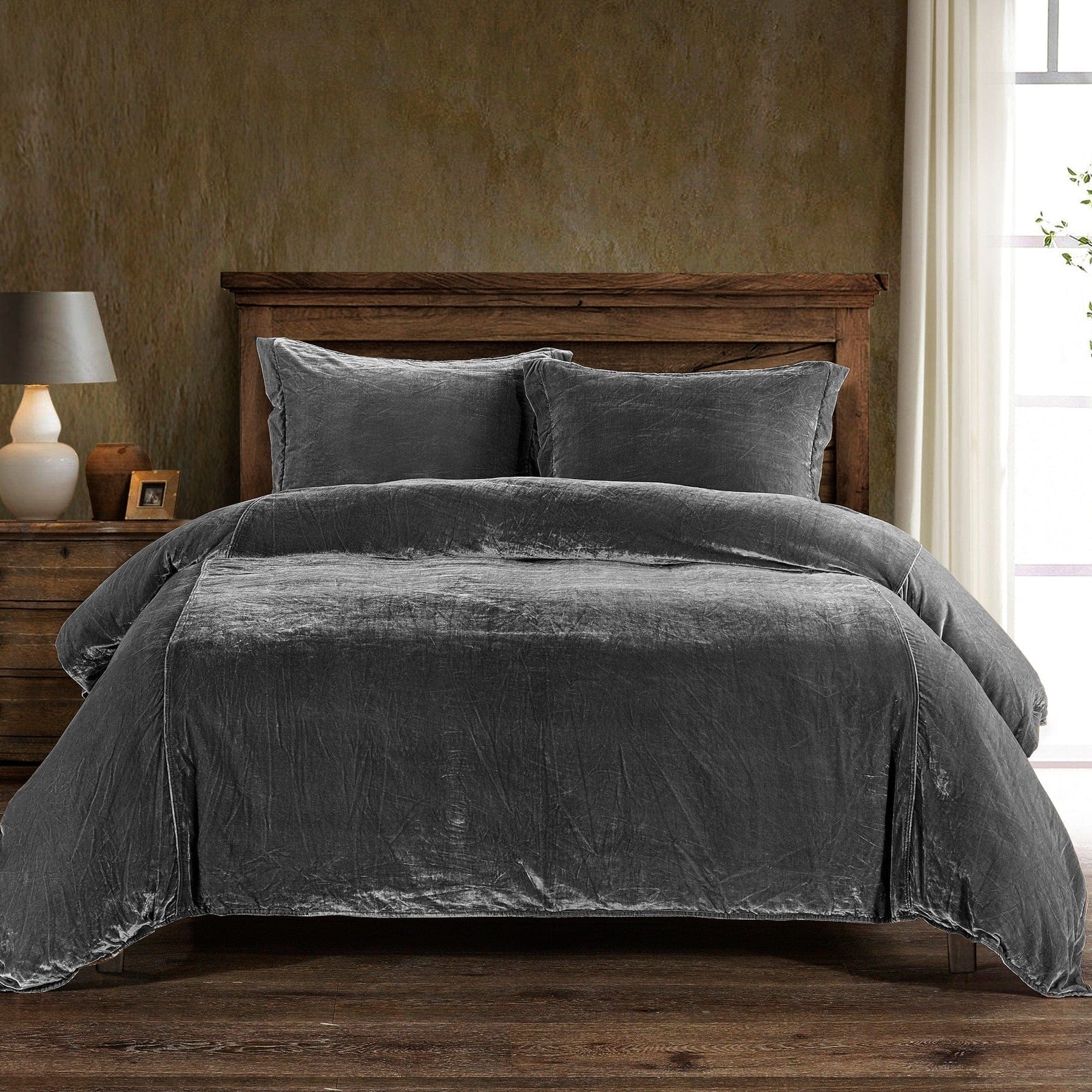 Stella Duvet Cover Set - Dark Slate