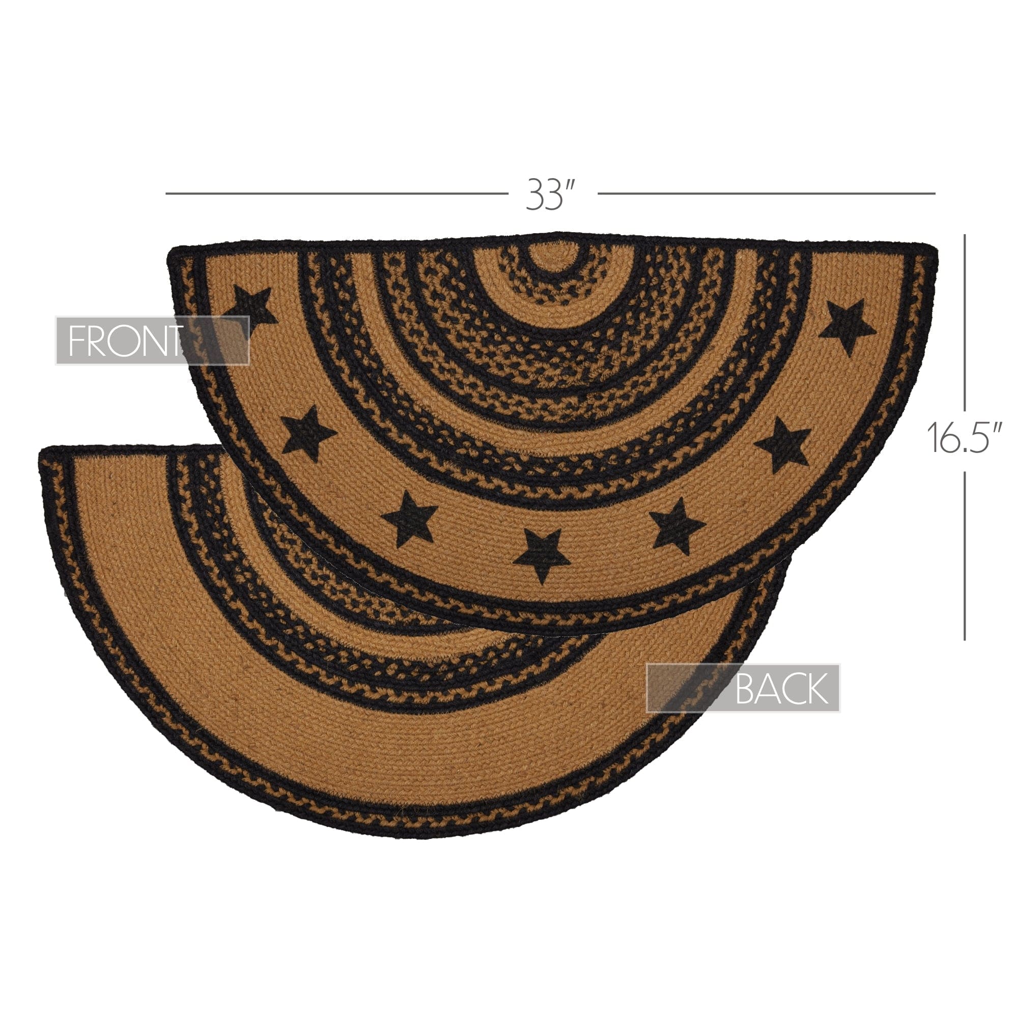 Half Circle Rustic Rugs Farmhouse Half Circle Stencil Star Rug - Retro Barn Country Linens