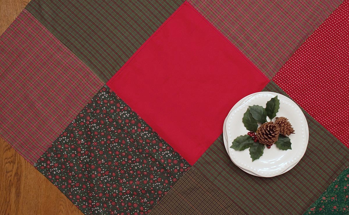 Festive Patchwork Christmas Tablecloth