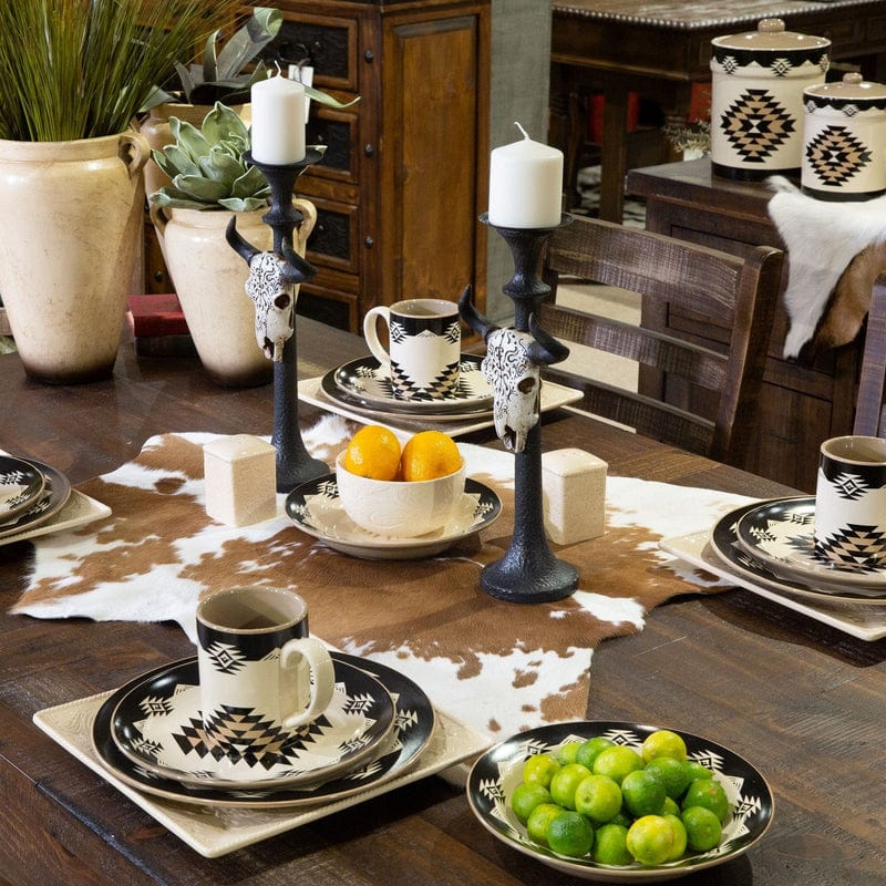 Aztec Chalet Ceramic Dinnerware 16 Piece Set