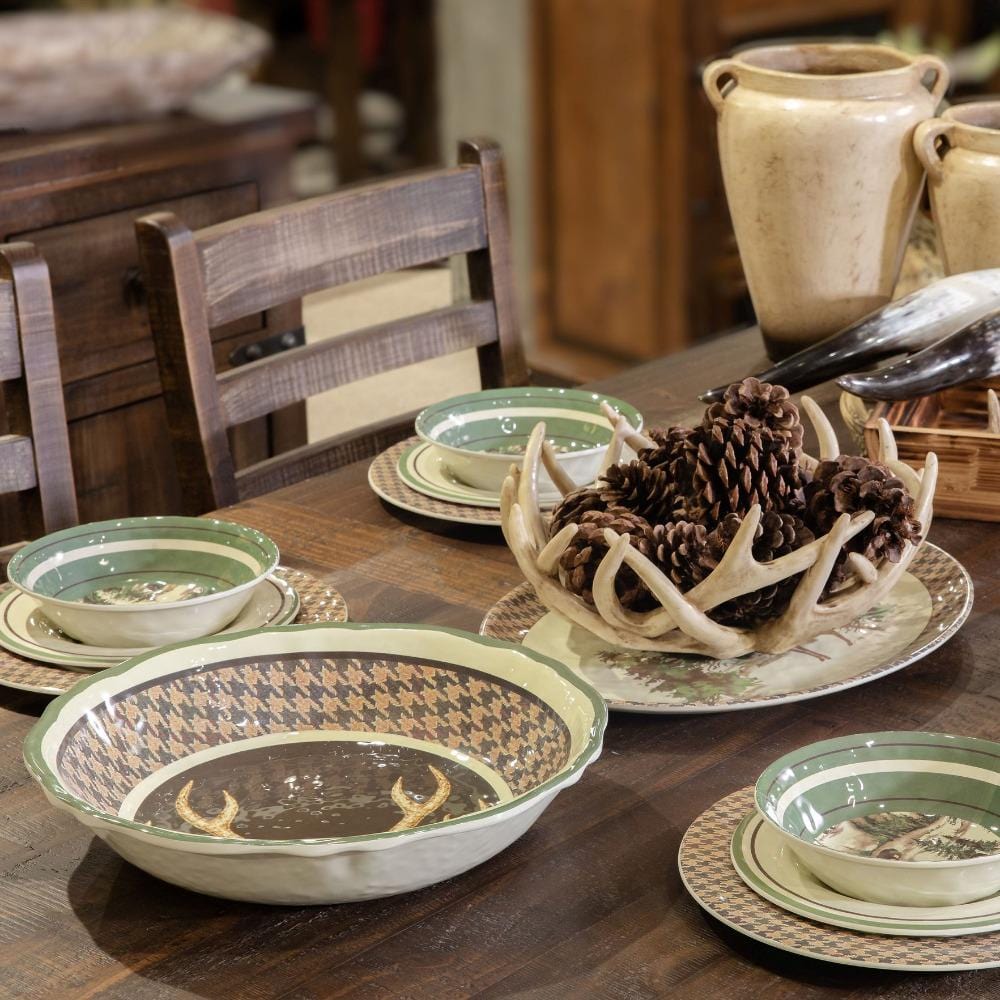 Joshua 14-PC Melamine Dinnerware Set Retro Barn Country Linens