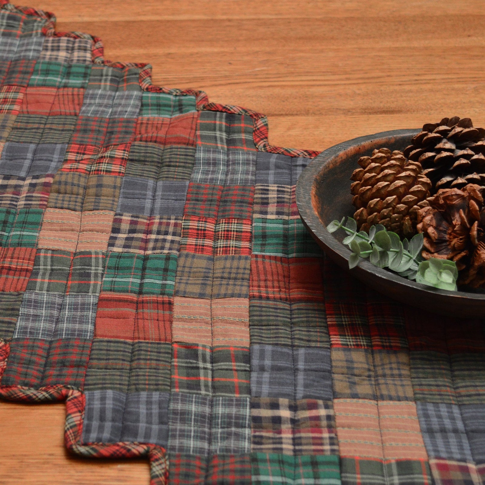 Lincoln Plaid Quilted Table Runner