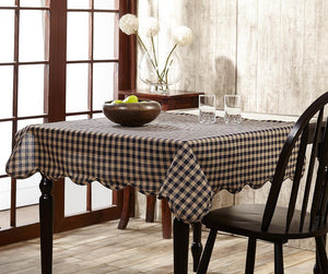 Navy Check Rectangle Tablecloth