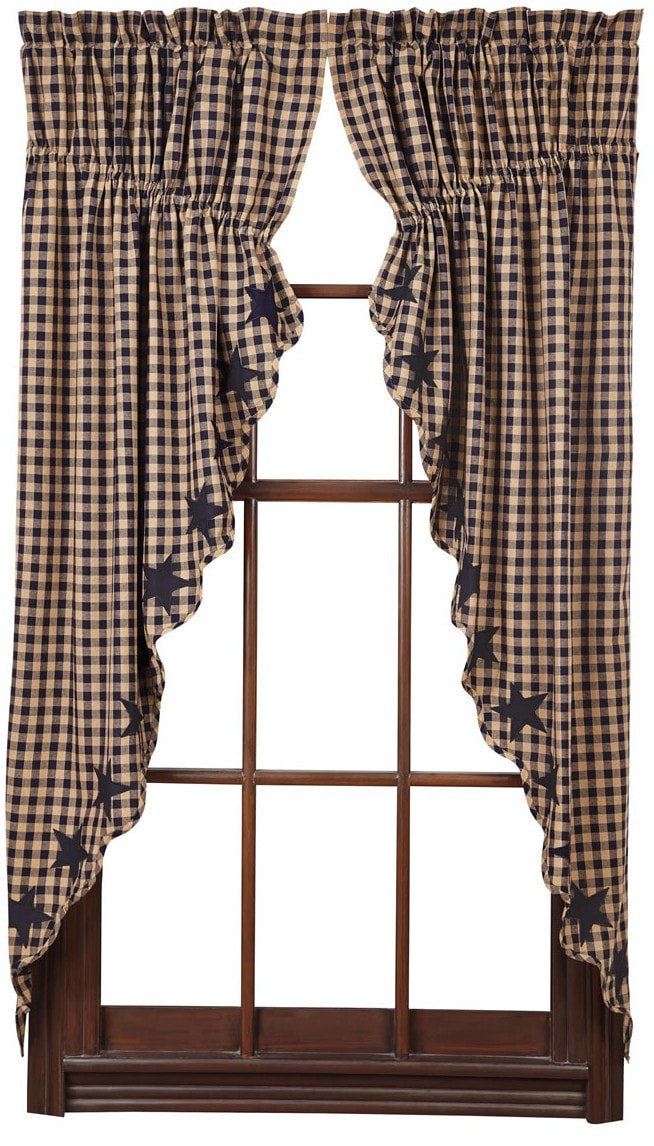 Navy Star Prairie Curtain