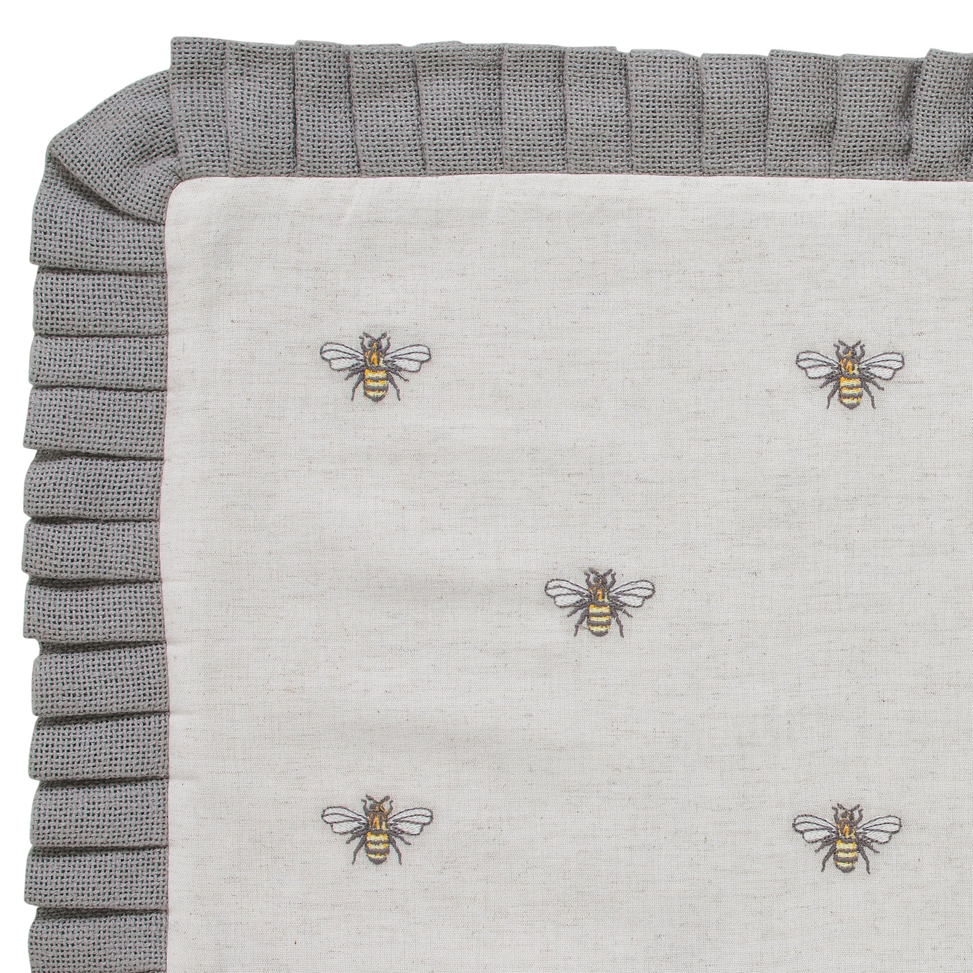 Embroidered Bee Throw Pillow