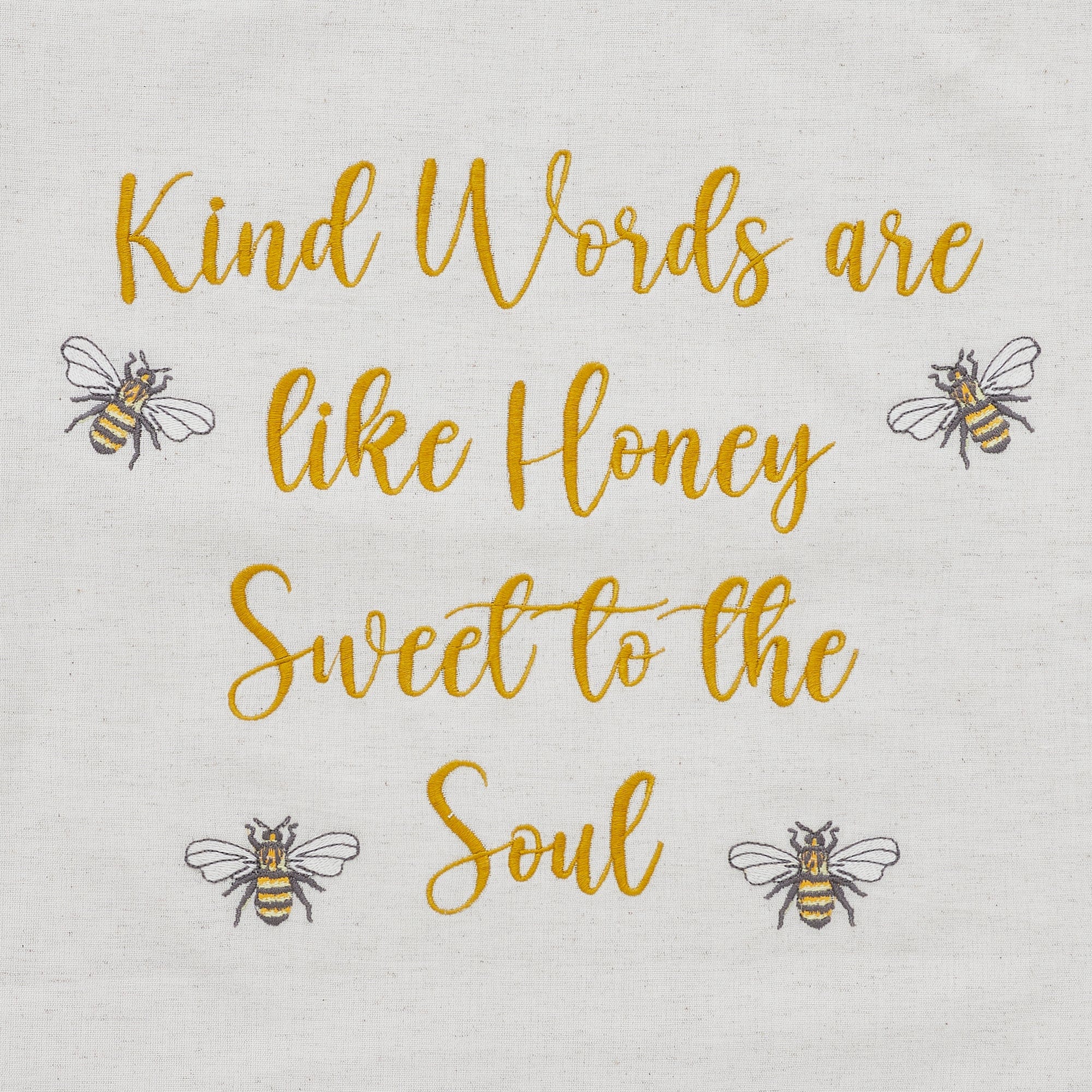 Embroidered Bee Honey Pillow