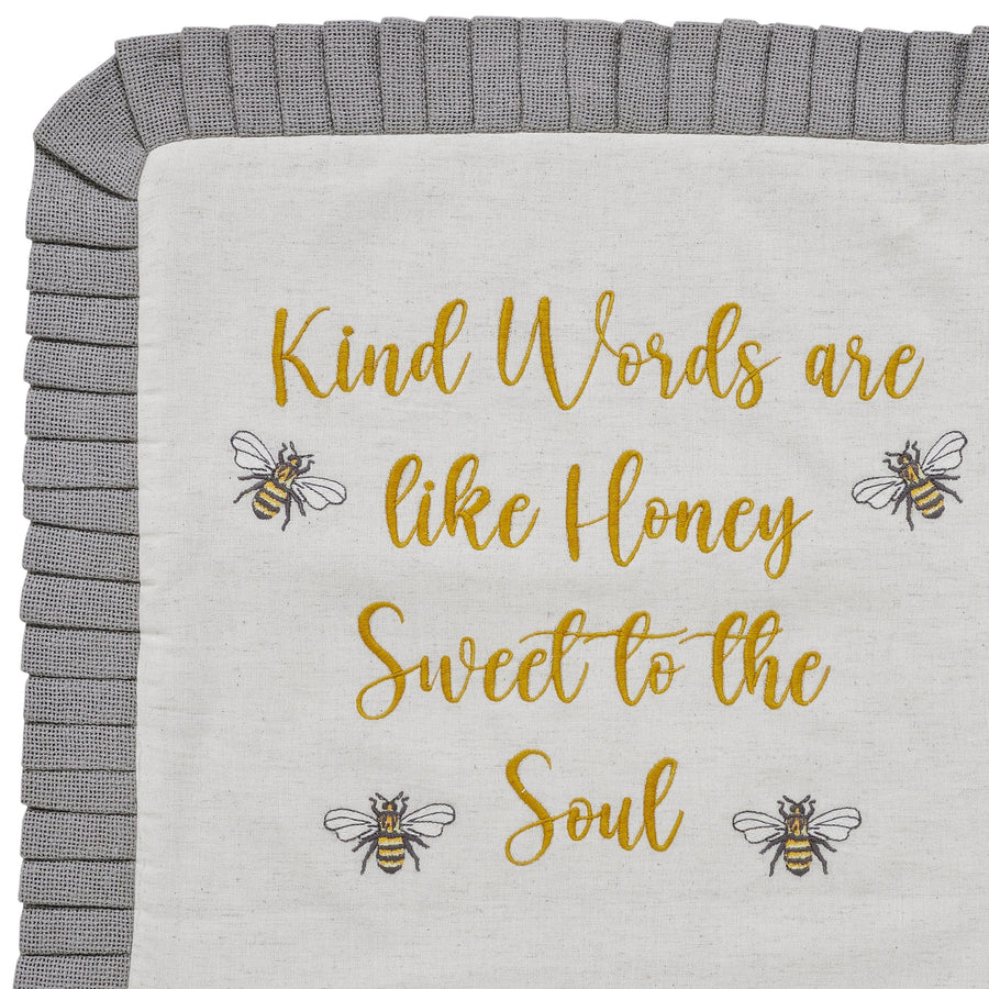 Embroidered Bee Honey Pillow