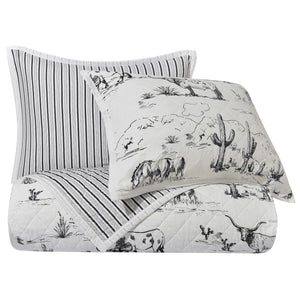 Ranch Life Western Toile Quilt Set