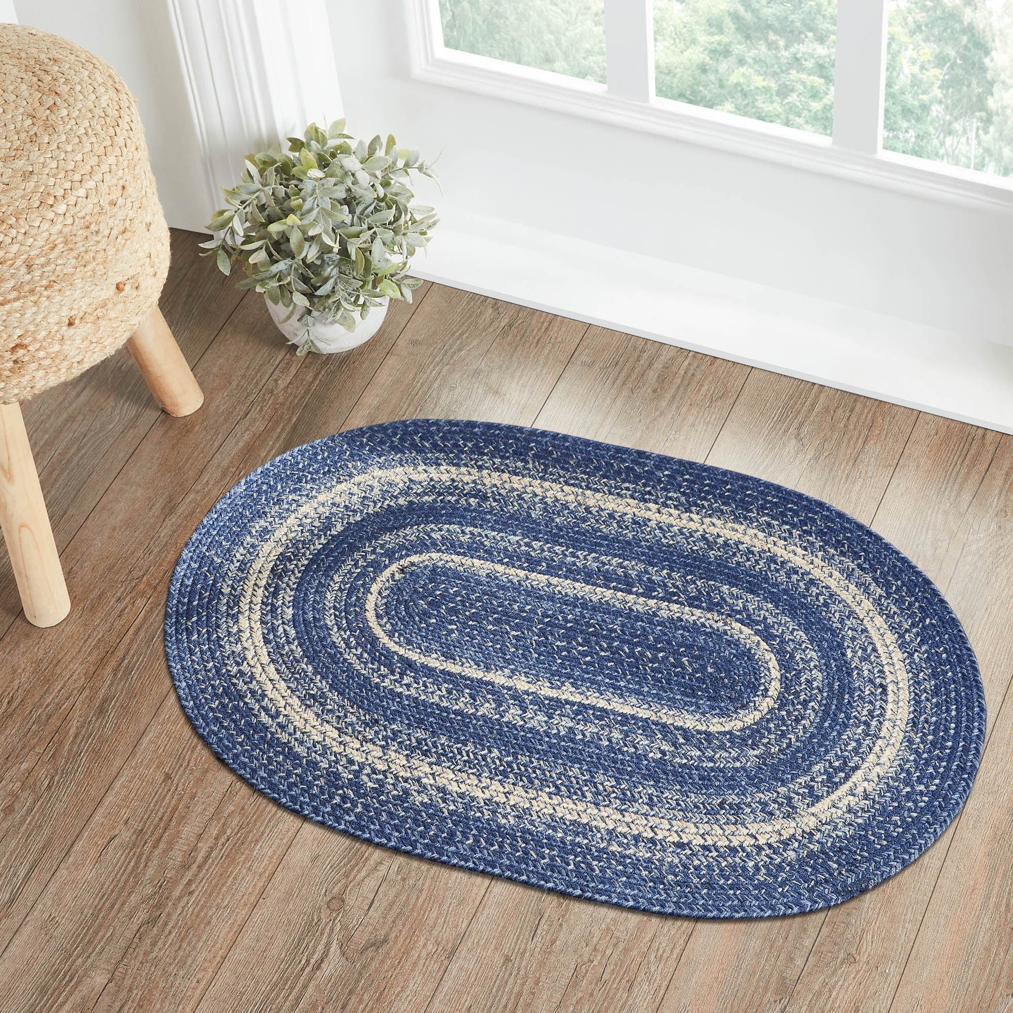 Great Falls Jute Oval Braided Rug w/ Pad