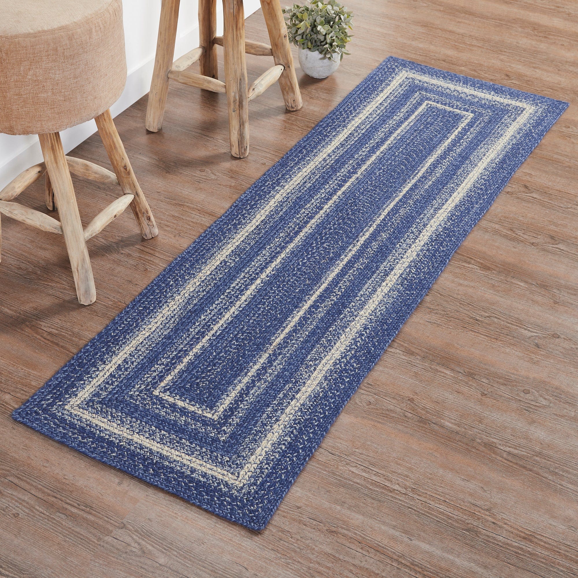 Great Falls Jute Rectangle Braided Rug w/ Pad