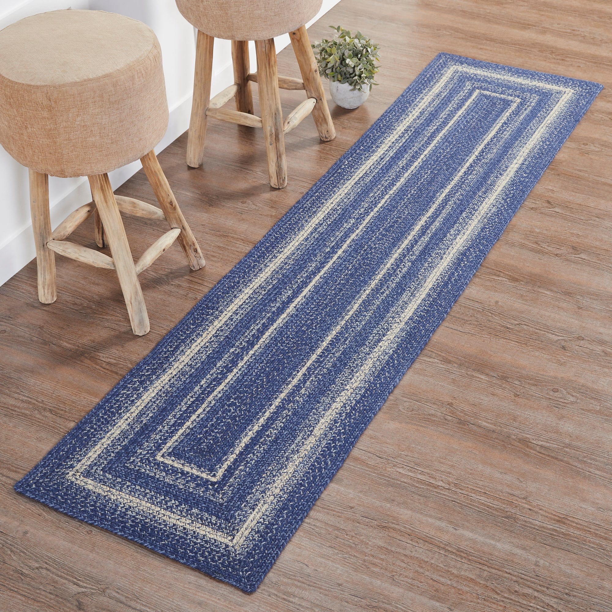 Great Falls Jute Rectangle Braided Rug w/ Pad