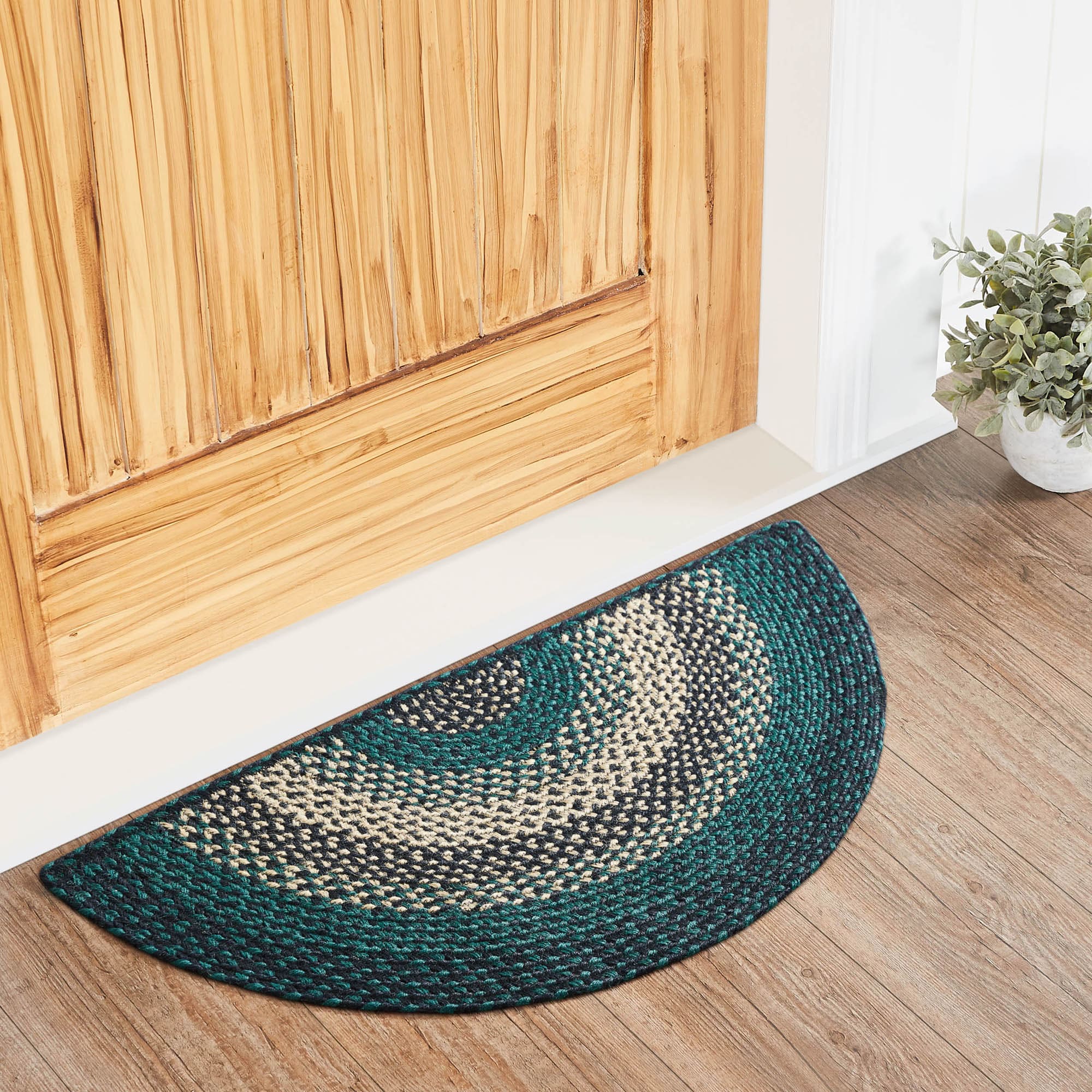 Half Loop Rug Pine Grove Half Circle Rug - Retro Barn Country Linens