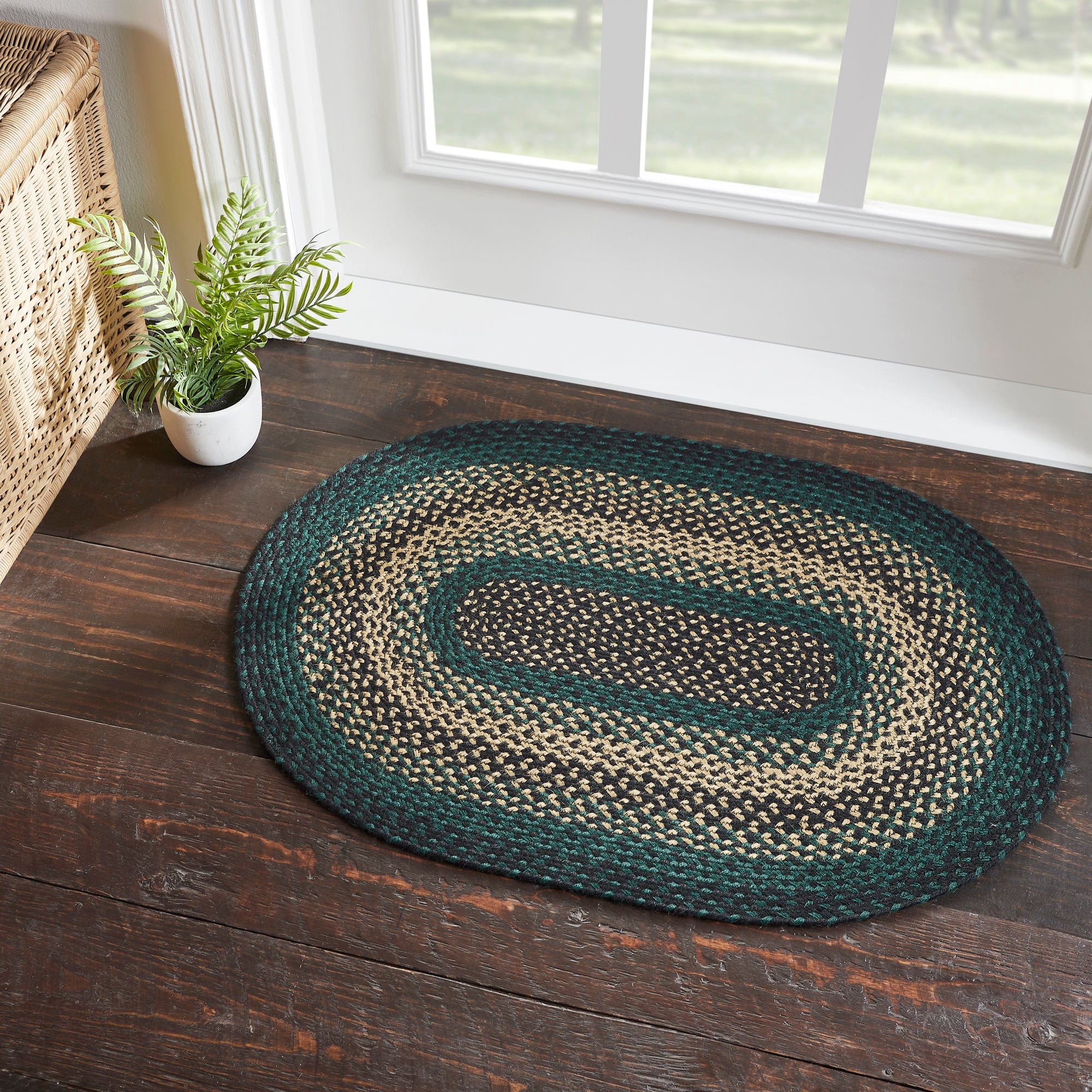 Pine Grove Oval Braided Rug w/ Pad