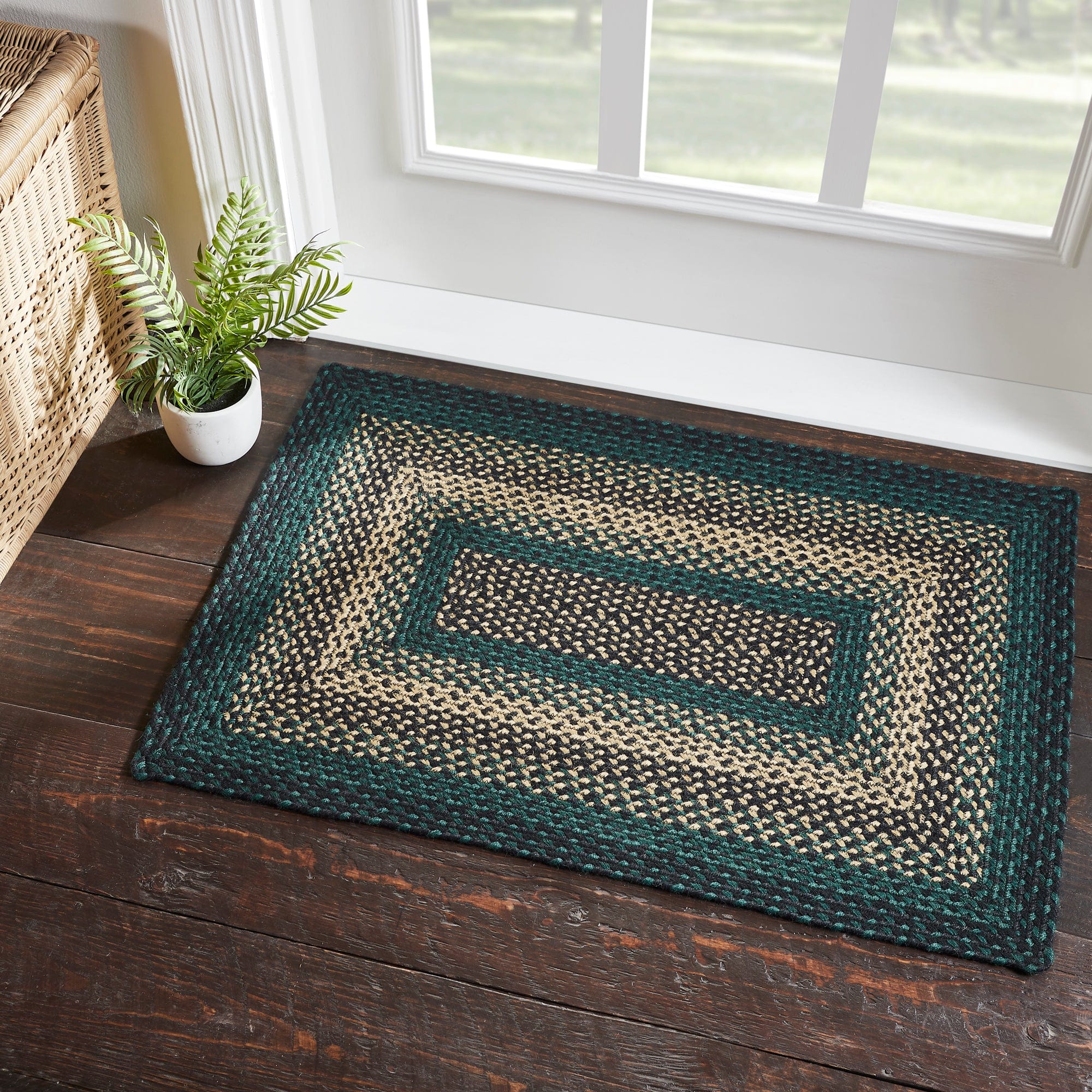 Pine Grove Rectangle Braided Rug w/ Pad