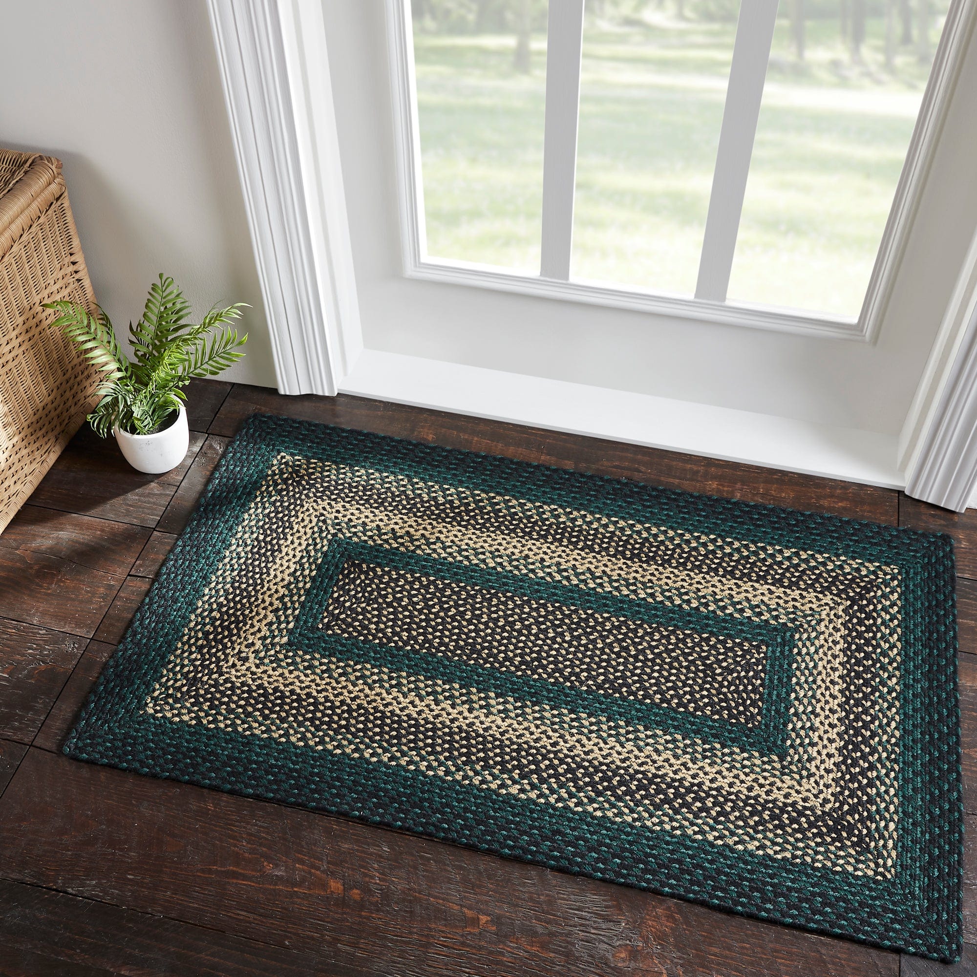 Pine Grove Rectangle Braided Rug w/ Pad