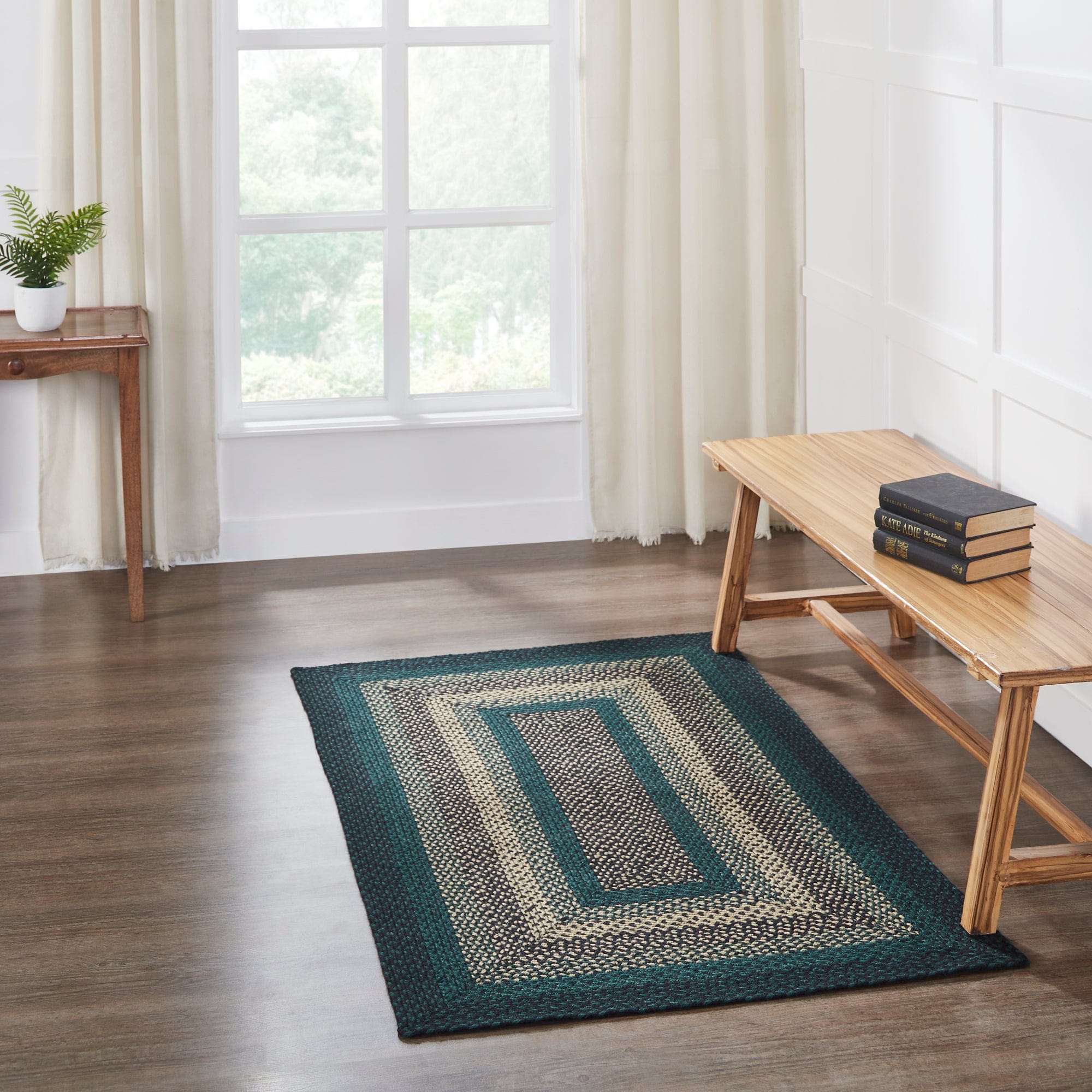 Pine Grove Rectangle Braided Rug w/ Pad