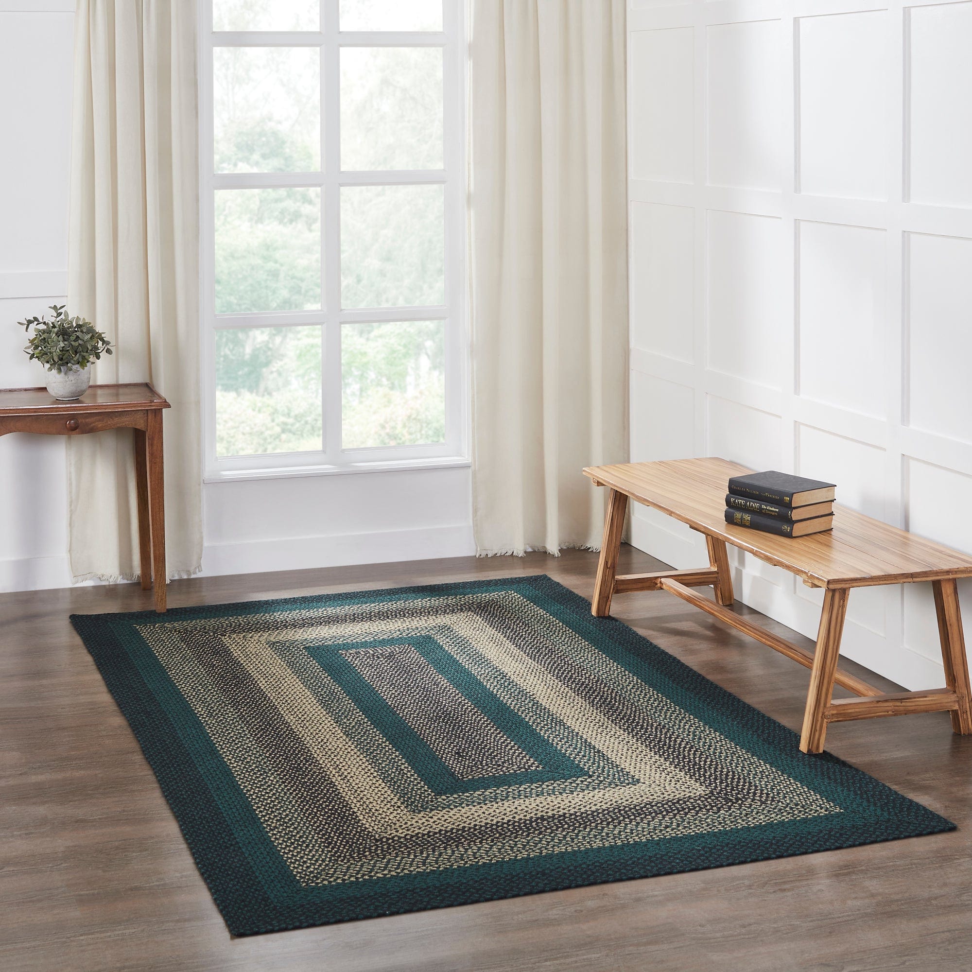 Pine Grove Rectangle Braided Rug w/ Pad