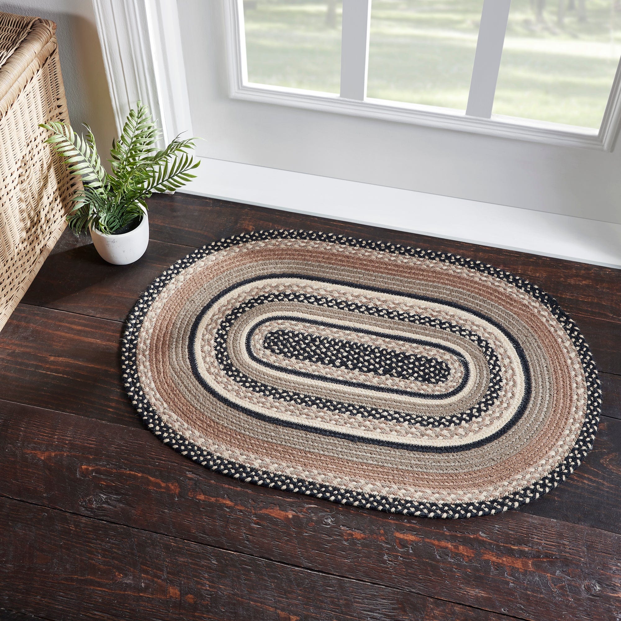 Sawyer Mill Charcoal Braided Oval Rug