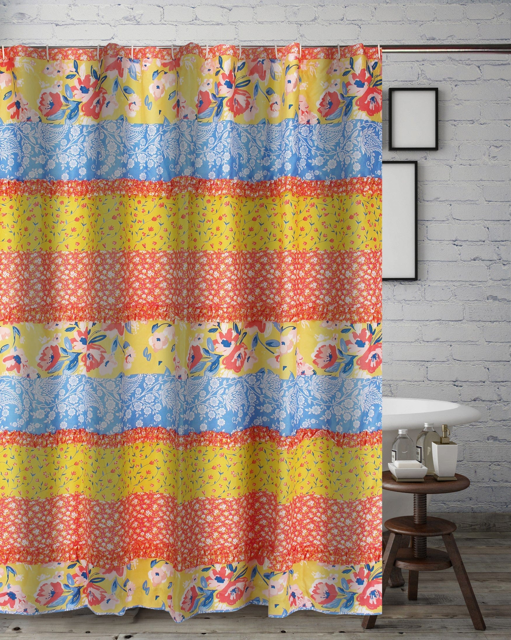 Skylar Calico Shower Curtain