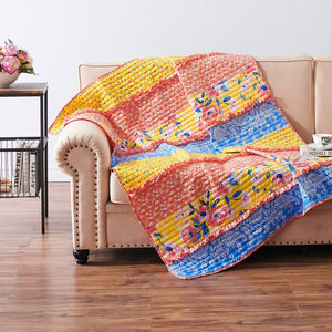 Skylar Calico Quilted Throw