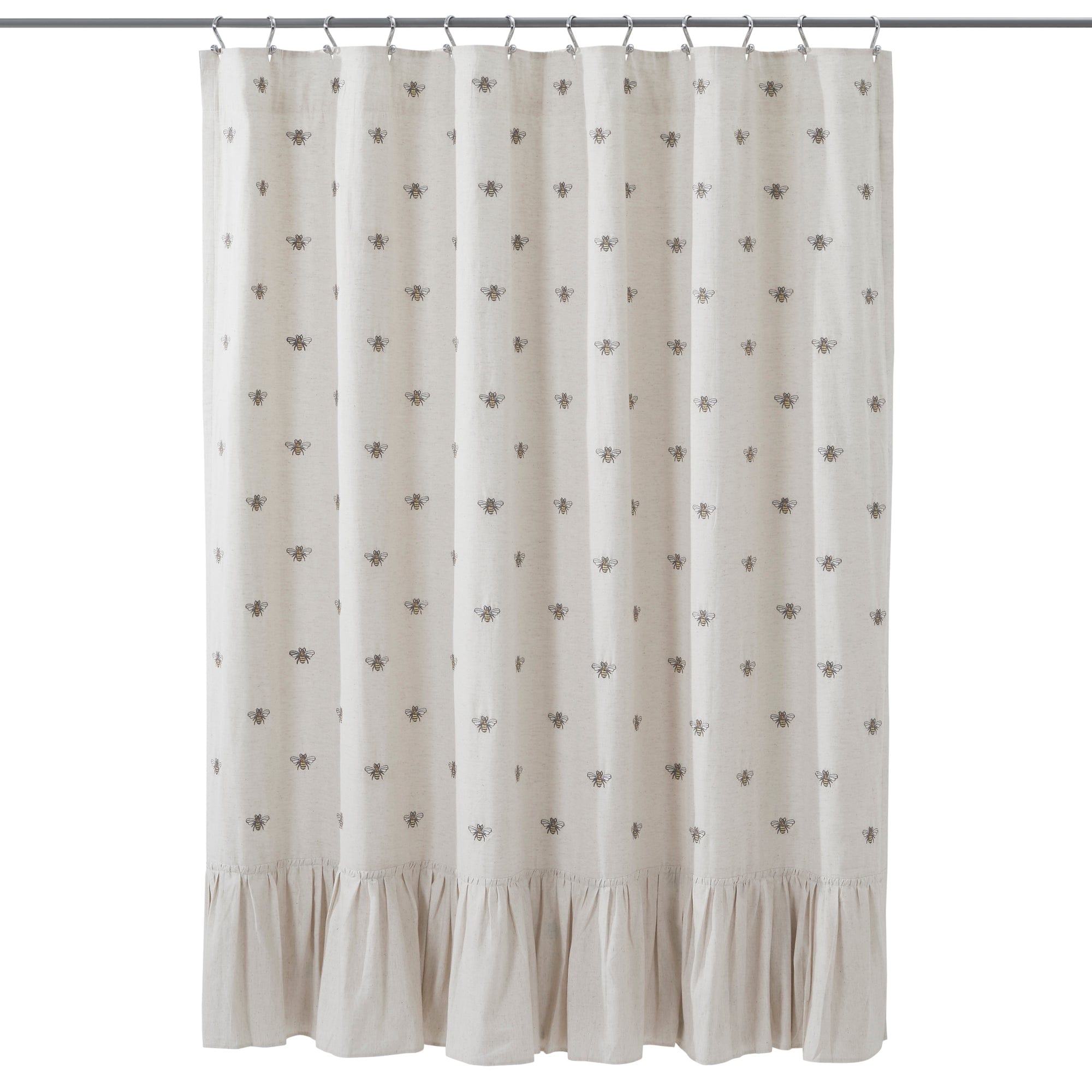 Embroidered Bee Shower Curtain