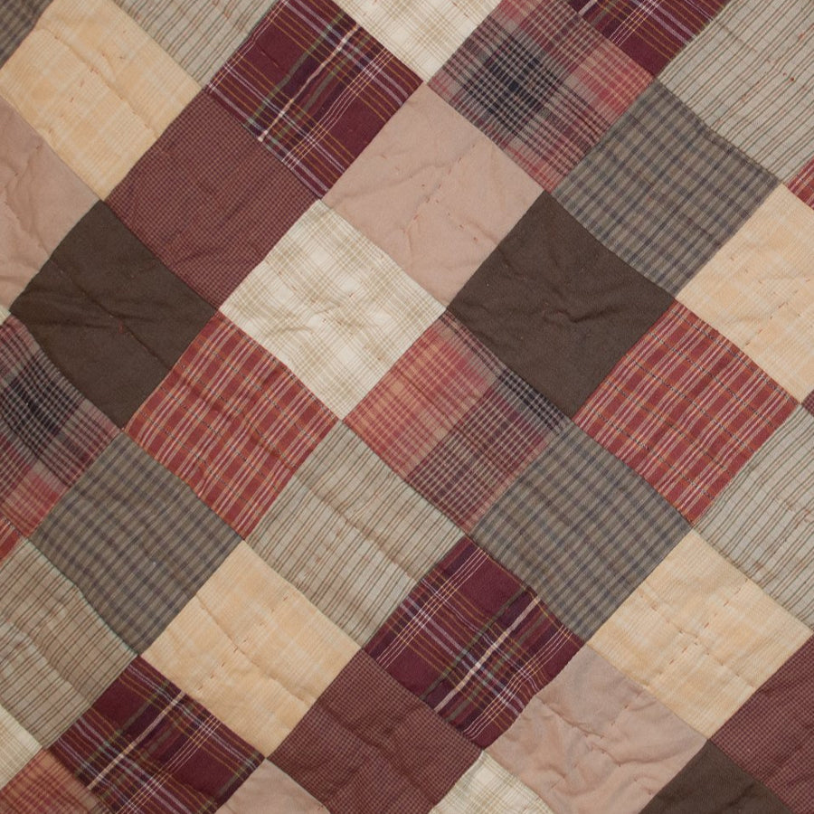 Autumn Plaid Hand Quilted Bedspread Quilt