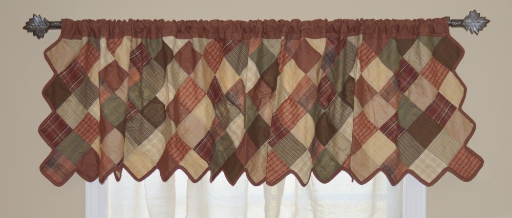 Autumn Plaid Patchwork Valance