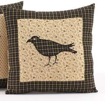 Kettle Grove Black Crow Mini Pillow