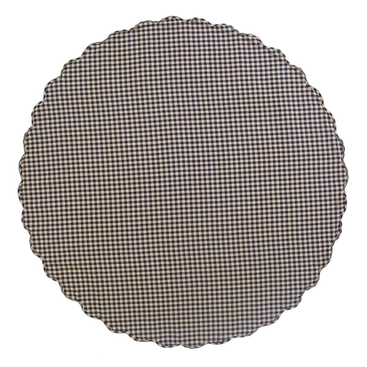 Black Check Round Tablecloth