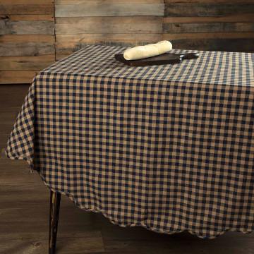 Black Check Round Tablecloth