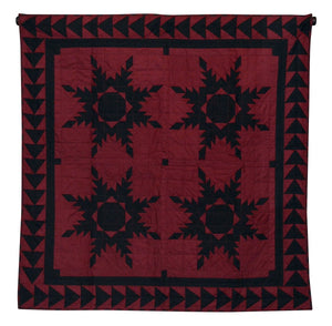 Black Feathered Star Mini Quilt - Table Topper/ Wall Hanging
