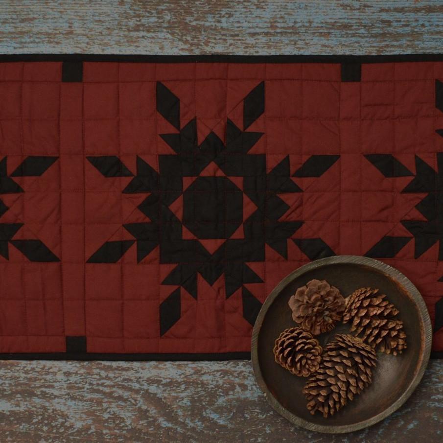 Black Feathered Star Table Runner