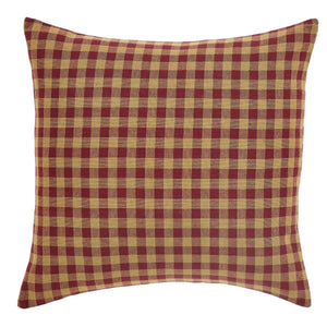 Burgundy Check 16"  Fabric Pillow